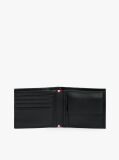 Black Hilfiger Flag Ribbed Leather Bifold Wallet  Men