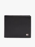Negru Hilfiger Flag Portofel Din Piele Ribbed Cu Clapa  Barbati