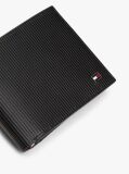 Negru Hilfiger Flag Portofel Din Piele Ribbed Cu Clapa  Barbati