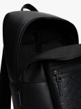 Black Modern Repeat Flag Mixed Texture Backpack  Men