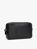 Negru Geanta Crossbody Pebble Grain Cu Logo  Barbati