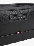 Negru Geanta Crossbody Pebble Grain Cu Logo  Barbati