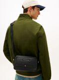 Negru Geanta Crossbody Pebble Grain Cu Logo  Barbati