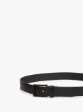 Black TH Flag Debossed Leather Belt  Men