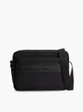 Negru Geanta Crossbody Messenger Cu Logo Si Textura Mixta  Barbati