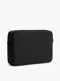 Negru Geanta Crossbody Messenger Cu Logo Si Textura Mixta  Barbati