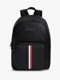 Black Signature Tape Logo Dome Backpack  Men