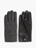 Black Mixed Texture Button Cuff Gloves  Men