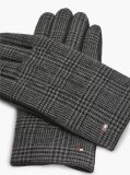 Black Mixed Texture Button Cuff Gloves  Men