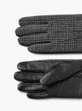 Black Mixed Texture Button Cuff Gloves  Men