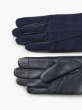 Blue Mixed Texture Button Cuff Gloves  Men