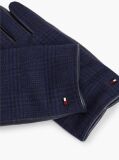 Blue Mixed Texture Button Cuff Gloves  Men