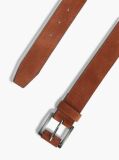 Brown Suede Enamel Flag Rectangular Buckle Belt  Men