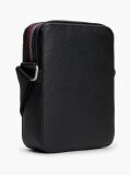 Negru Geanta Crossbody Reporter Cu Logo Metalic Si Textura  Barbati