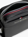 Negru Geanta Crossbody Reporter Cu Logo Metalic Si Textura  Barbati