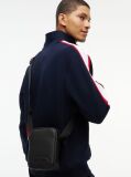 Negru Geanta Crossbody Reporter Cu Dunga Global  Barbati