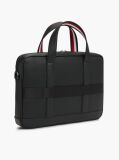 Black Textured Global Stripe Laptop Bag  Men