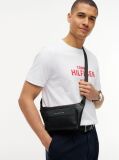 Negru Borseta Crossbody Cu Logo Metalic  Barbati