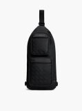 Negru Geanta Sling Modern Cu Steag  Barbati