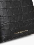 Black Croco-Print Leather Metallic Logo Bifold Wallet  Men