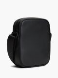 Black Modern Textured Flag Crossbody Reporter Bag  Men