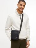 Negru Geanta Crossbody Reporter Perforat Cu Steag  Barbati