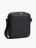 Negru Geanta Crossbody Reporter Perforat Cu Steag  Barbati