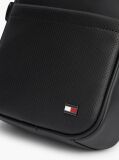 Negru Geanta Crossbody Reporter Perforat Cu Steag  Barbati