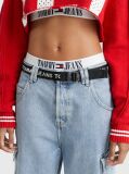 Black Essential Logo Webbing Belt  Women