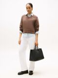 Negru Geanta Satchel Chic Monogram   Femei