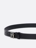 Negru Curea Din Piele Cu Placa TH Emblem  Femei