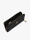 Black Large Textured Monogram Wallet  Women