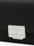 Negru Geanta Crossbody Cu Clapeta Si Placa Logo  Femei