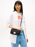 Negru Geanta Crossbody Cu Clapeta Si Placa Logo  Femei