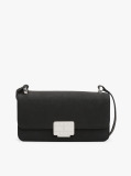 Negru Geanta Crossbody Cu Clapeta Si Placa Logo  Femei