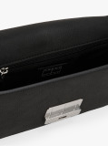 Negru Geanta Crossbody Cu Clapeta Si Placa Logo  Femei