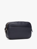 Blue Geanta Crossbody Cu Bretea Si Logo  Femei