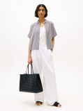 Blue Geanta Tote City Cu Monograma TH  Femei