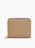 Beige TH Monogram Zip-Around Flap Wallet  Women