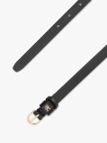 Black Essential TH Monogram Leather Belt  Women