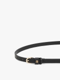 Black Essential TH Monogram Leather Belt  Women