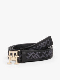 Black Modern TH Monogram Jacquard Belt  Women