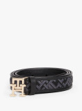 Black Modern TH Monogram Jacquard Belt  Women