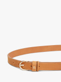 Brown Essential TH Monogram Plaque Leather Belt  Women