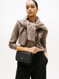 Black Hilfiger Icon Embossed Logo Crossbody Bag  Women