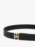 Negru TH Monogram Curea Din Piele Reversibila  Femei