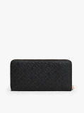 Black TH Monogram Zip-Around Wallet  Women