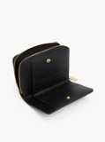 Black Zip-Around Wallet And Charm Gift Box  Women