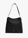 Negru TH Monogram Geanta Hobo Impletita  Femei