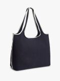 Blue Canvas Beach Tote Bag With Pouch  Women